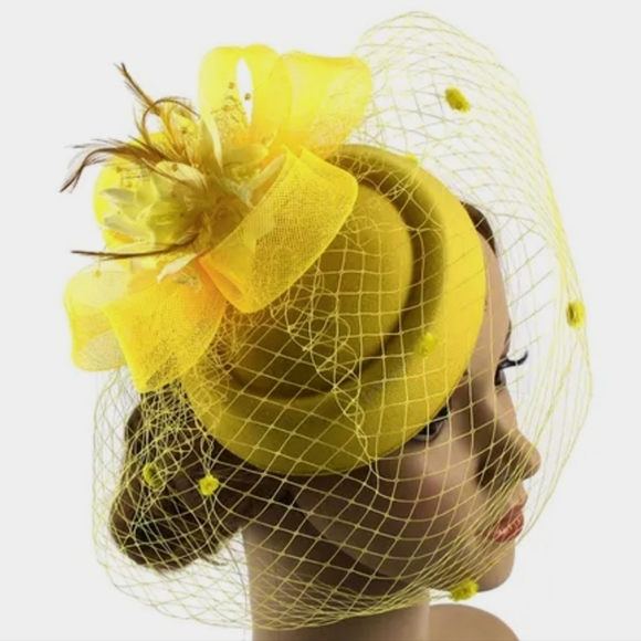 Elegant Royal Pillbox Lace Dotted Veil Hat Fascinator by Beloved Milline… - Picture 2 of 2